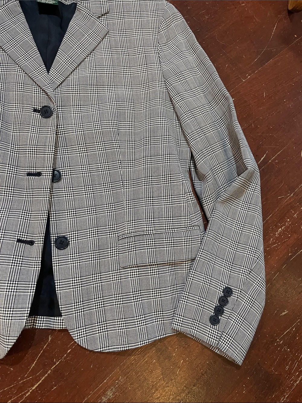 Lauren Ralph Lauren Gray and Black Glen Plaid Blazer - Picture 4 of 9